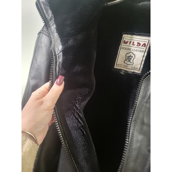 WILDA Fur lined leather jacket with belt xxl - Picture 6 of 8